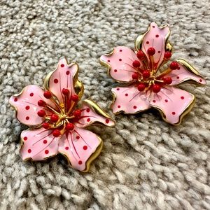 Valentine Alert ❗️French Monet Garden Vintage Style Floral Enamel Earrings